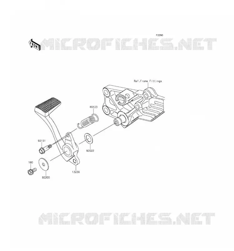 PEDALE DE FREIN Kawasaki MOTOS 1400 2016 1400GTR ABS  ZG1400EGF