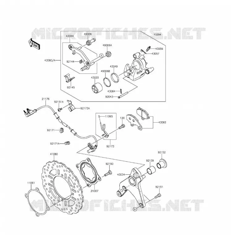 FREIN ARRIERE Kawasaki MOTOS 1000 2016 Z1000 ABS  ZR1000GGF