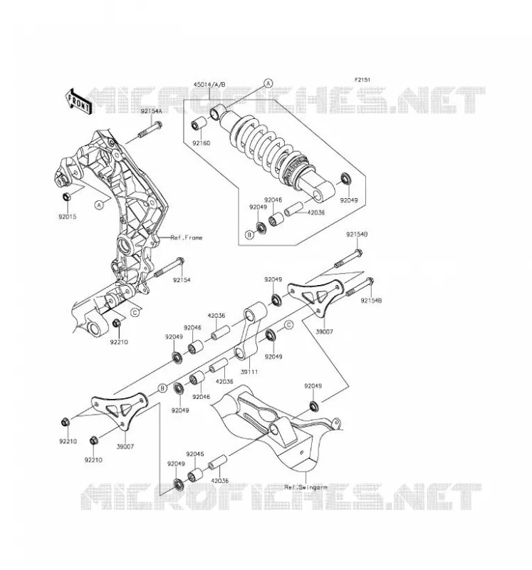 SUSPENSION/AMORTISSEUR Kawasaki MOTOS 1000 2016 Z1000 ABS  ZR1000GGF