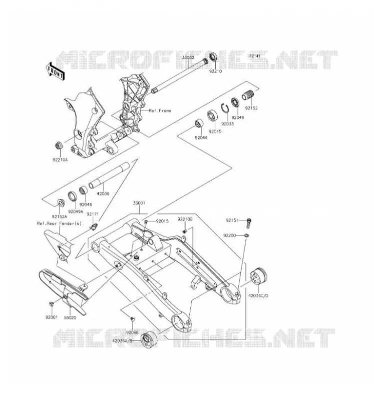 BRAS OSCILLANT Kawasaki MOTOS 1000 2016 Z1000 ABS  ZR1000GGF