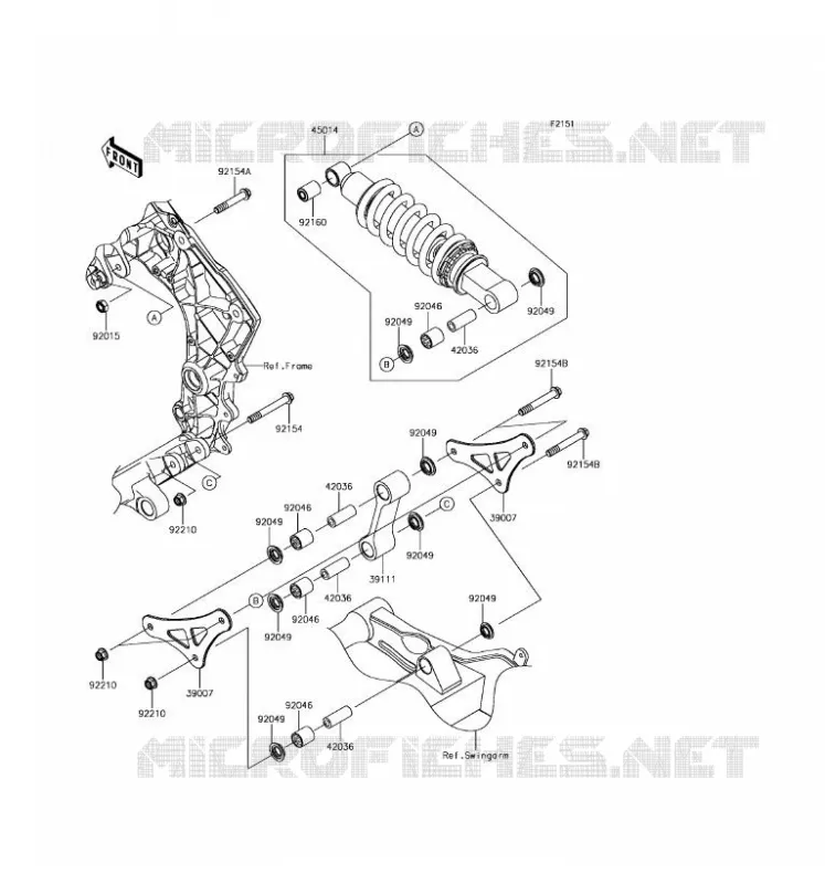 SUSPENSION/AMORTISSEUR Kawasaki MOTOS 1000 2017 Z1000  ZR1000HHF