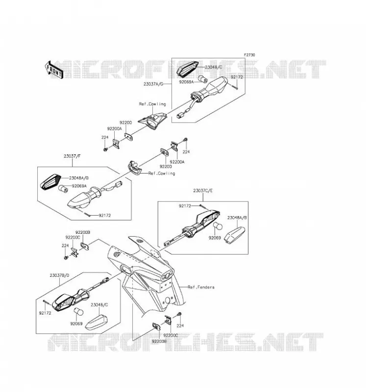 CLIGNOTANTS Kawasaki MOTOS 800 2016 Z800  ZR800AGF