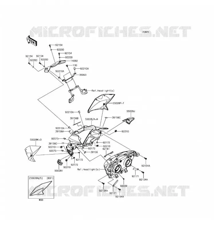 CARENAGE Kawasaki MOTOS 800 2016 Z800 ABS  ZR800BGF