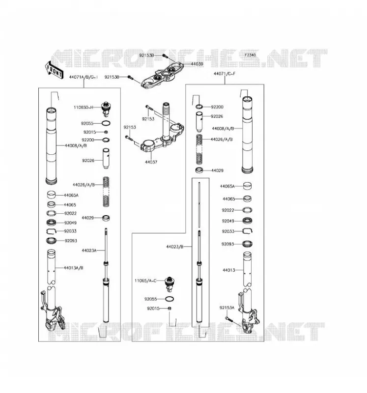 FOURCHE Kawasaki MOTOS 800 2016 Z800 ABS  ZR800BGF