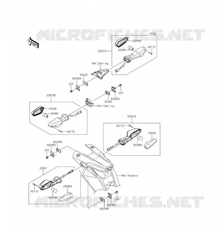 CLIGNOTANTS Kawasaki MOTOS 800 2016 Z800 ABS  ZR800BGF