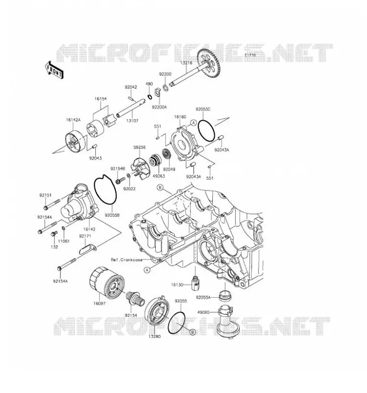 POMPE A HUILE Kawasaki MOTOS 800 2016 Z800 ABS  ZR800DGF