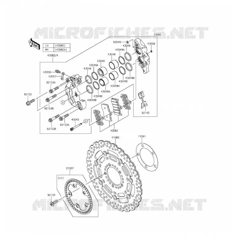 FREIN AVANT Kawasaki MOTOS 800 2016 Z800 ABS  ZR800DGFA