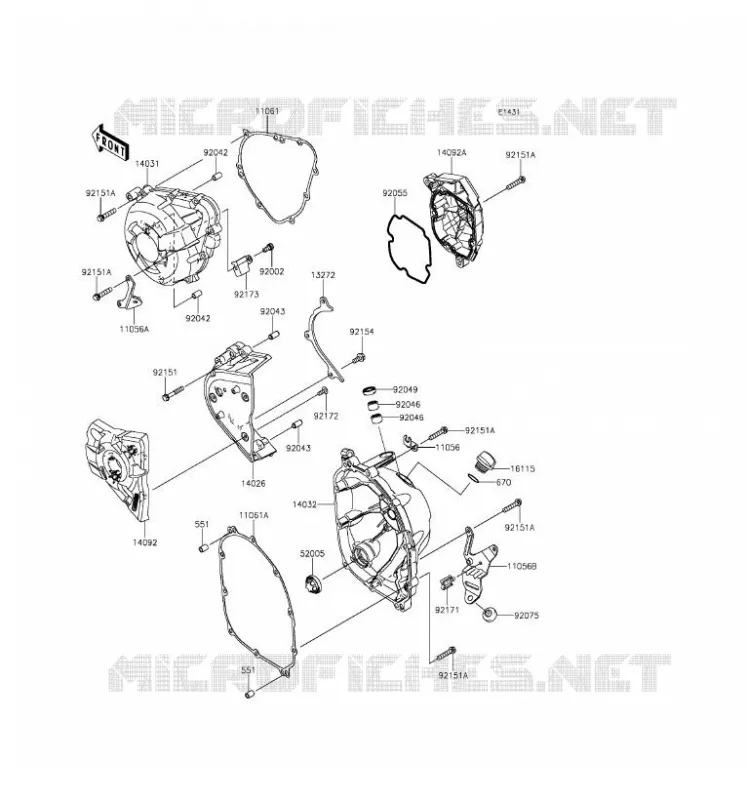 COUVERCLES MOTEUR Kawasaki MOTOS 1000 2016 Z1000SX ABS  ZX1000MGF