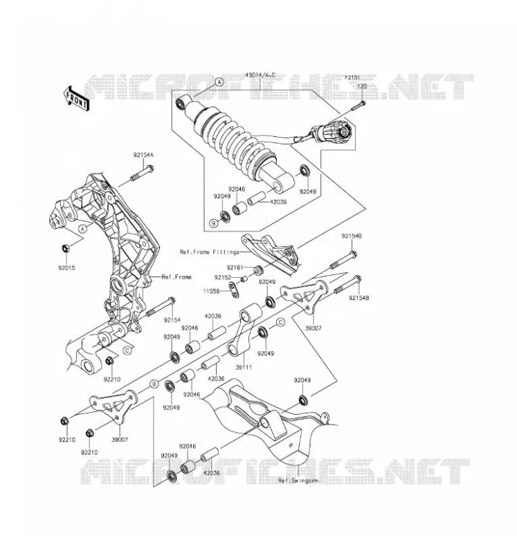 SUSPENSION/AMORTISSEUR Kawasaki MOTOS 1000 2016 Z1000SX ABS  ZX1000MGF
