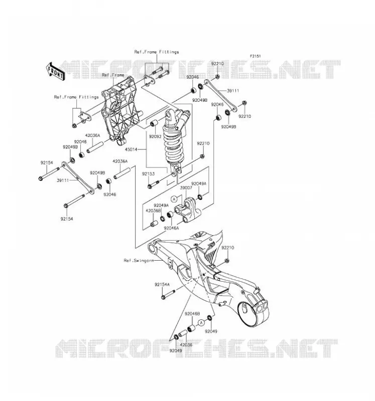 SUSPENSION/AMORTISSEUR Kawasaki MOTOS 1000 2016 NINJA H2  ZX1000NGF