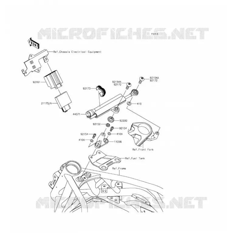 AMORTISSEUR DE DIRECTION Kawasaki MOTOS 1000 2016 NINJA H2  ZX1000NGF