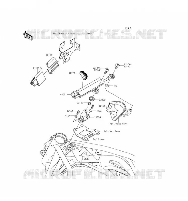 AMORTISSEUR DE DIRECTION Kawasaki MOTOS 1000 2016 NINJA H2R  ZX1000PGF