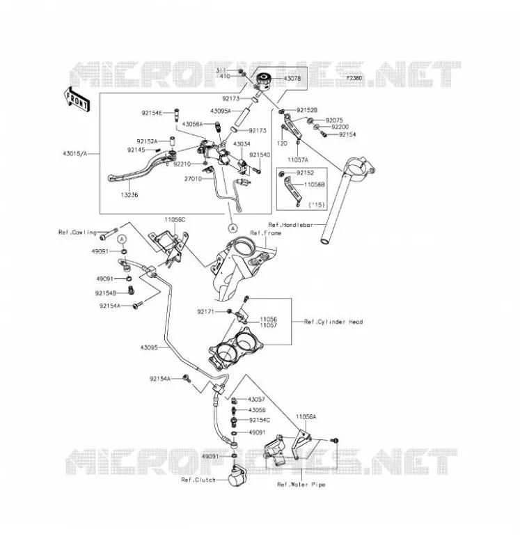 EMBRAYAGE MAITRE CYLINDRE Kawasaki MOTOS 1000 2016 NINJA H2R  ZX1000PGF