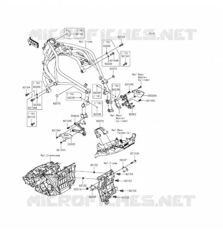 PIECE DE CADRE (COUVERTURE) Kawasaki MOTOS 1000 2016 NINJA H2R  ZX1000PGF