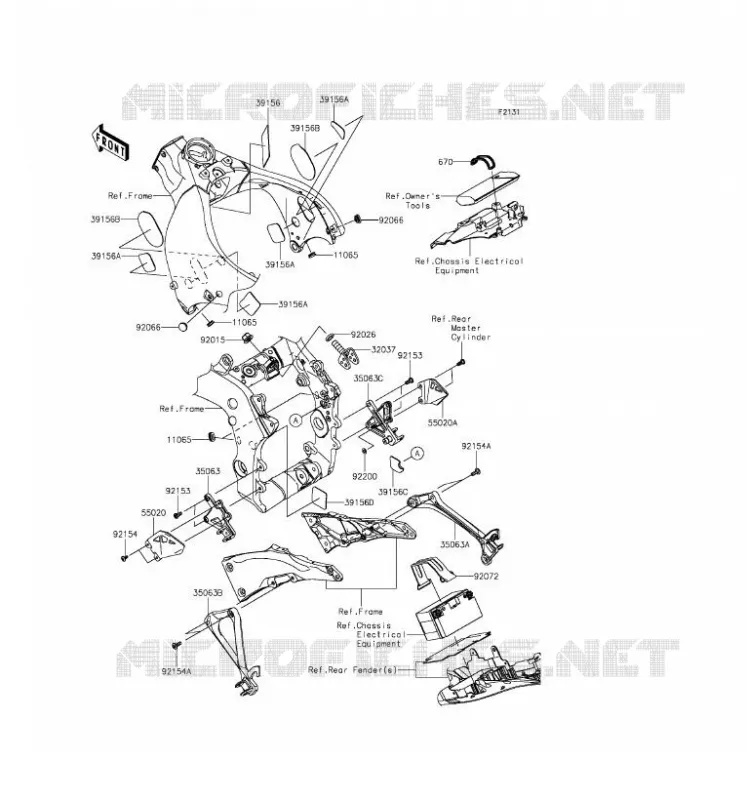 PIECE DE CADRE (COUVERTURE) Kawasaki MOTOS 1000 2016 NINJA ZX-10R  ZX1000RGF