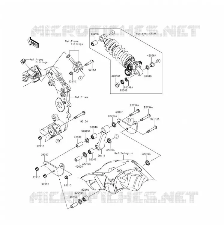 SUSPENSION/AMORTISSEUR Kawasaki MOTOS 1000 2017 NINJA ZX-10R  ZX1000RHF