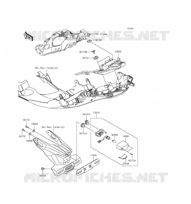 FEUX ARRI&Egrave;RE(S) Kawasaki MOTOS 1000 2016 NINJA ZX-10R ABS  ZX1000SGF