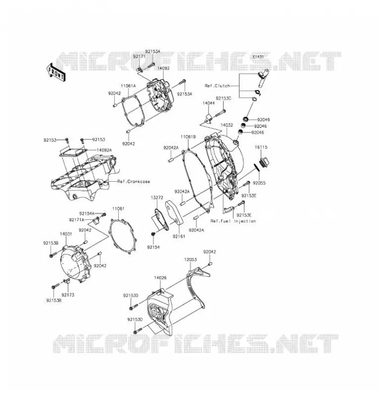 COUVERCLES MOTEUR Kawasaki MOTOS 1000 2016 NINJA ZX-10R ABS  ZX1000SGF