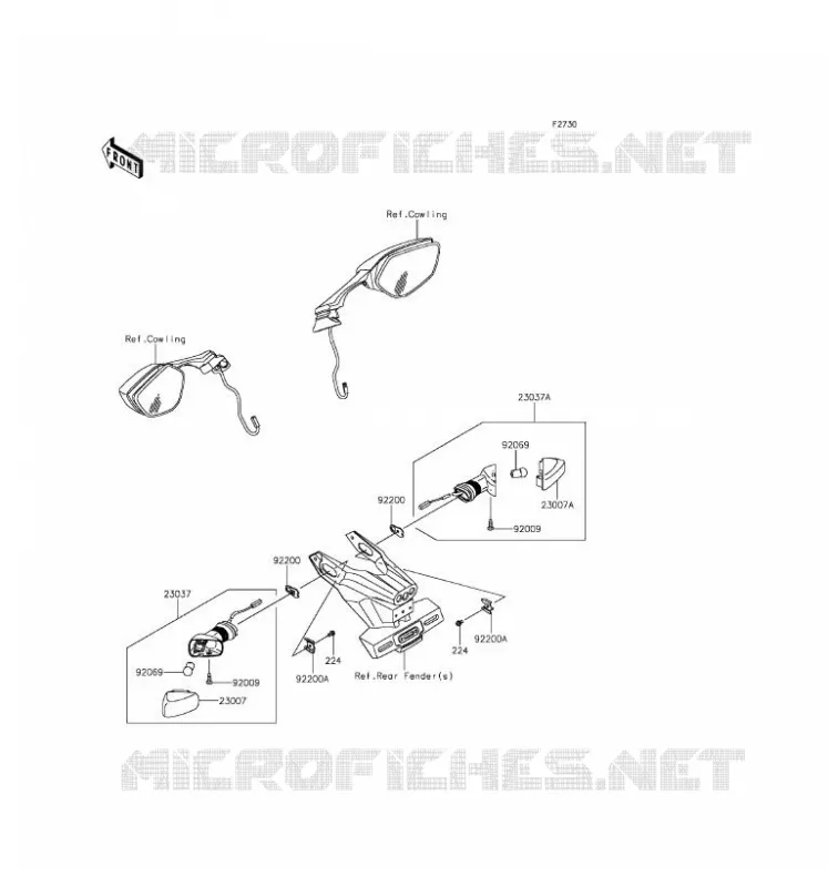 CLIGNOTANTS Kawasaki MOTOS 1000 2016 NINJA ZX-10R ABS  ZX1000SGFA