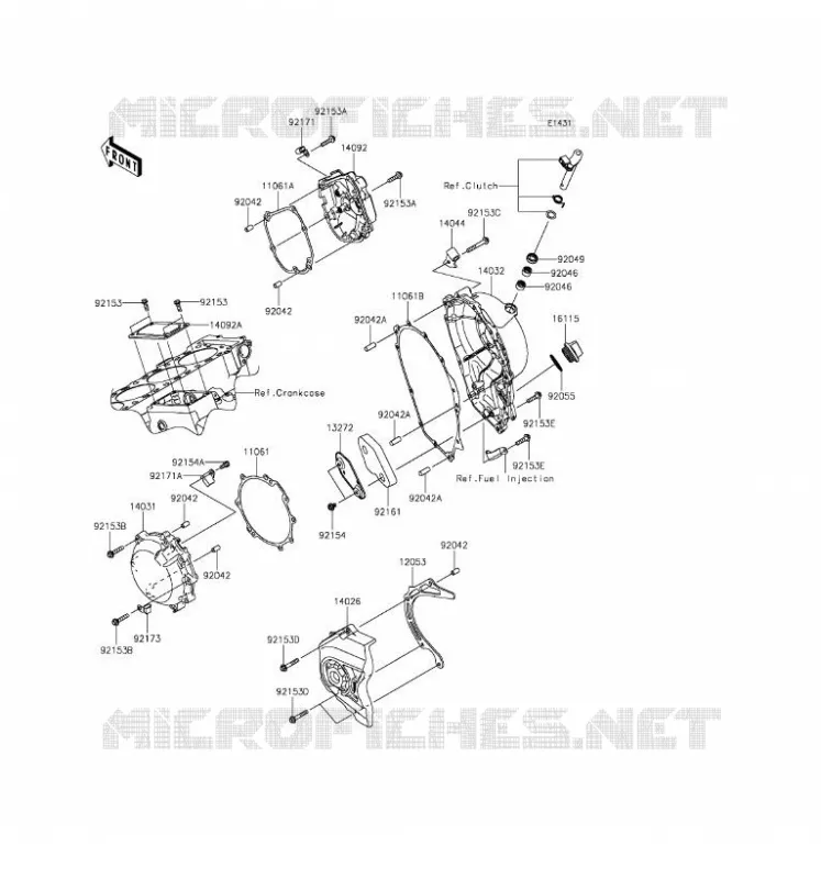COUVERCLES MOTEUR Kawasaki MOTOS 1000 2016 NINJA ZX-10R ABS  ZX1000SGFB