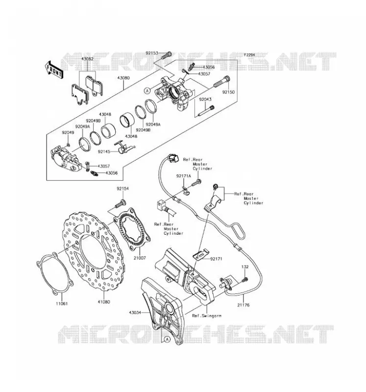 FREIN ARRIERE Kawasaki MOTOS 1400 2016 NINJA ZX-14R ABS  ZX1400HGF