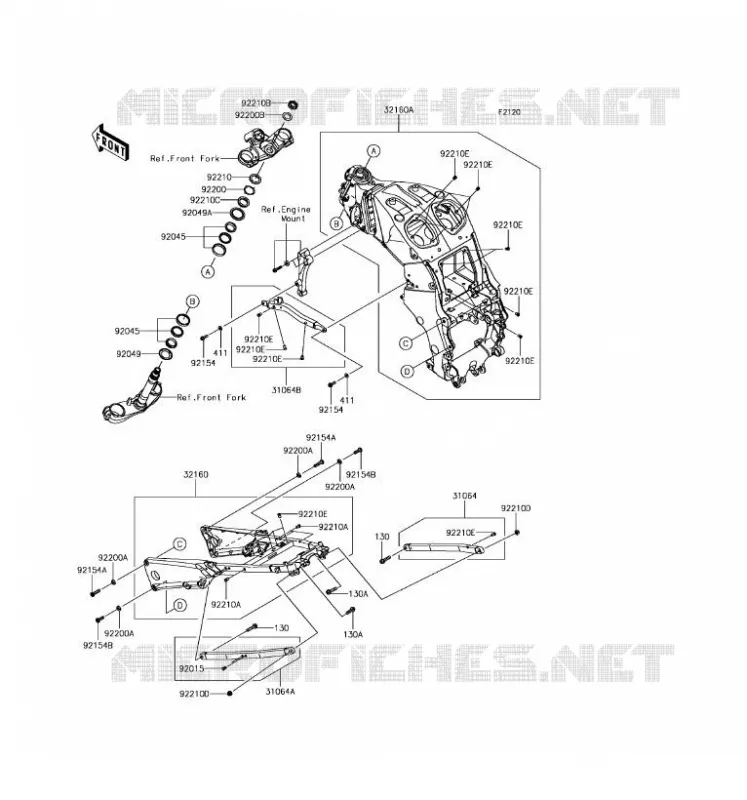 CH&Acirc;SSIS Kawasaki MOTOS 1400 2017 NINJA ZX-14R ABS  ZX1400HHF