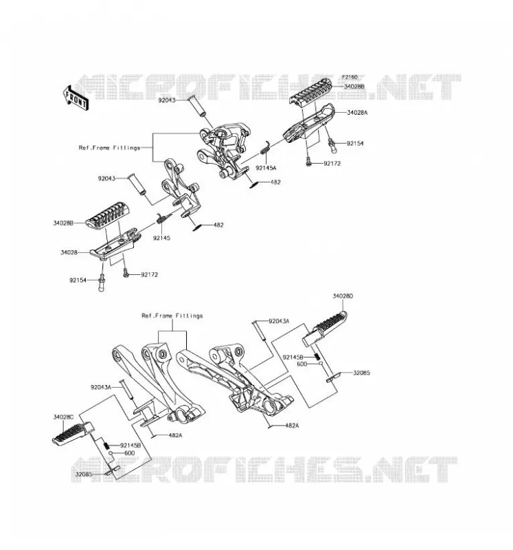 REPOSE PIED Kawasaki MOTOS 1400 2017 NINJA ZX-14R ABS  ZX1400HHF