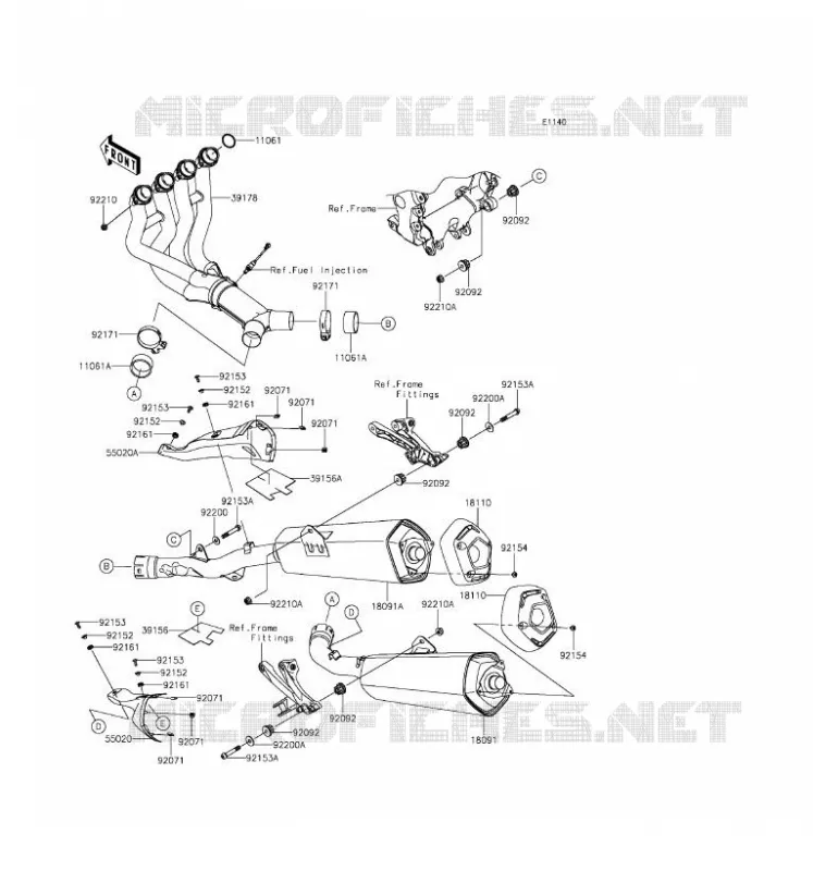 &Eacute;CHAPPEMENT Kawasaki MOTOS 1400 2016 ZZR1400 ABS  ZX1400JGF