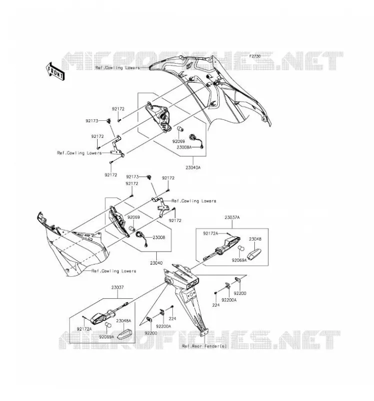 CLIGNOTANTS Kawasaki MOTOS 636 2016 NINJA ZX-6R  ZX636EGF