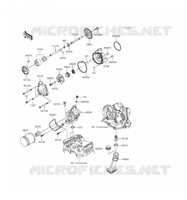 POMPE A HUILE/FILTRE &Agrave; HUILE Kawasaki MOTOS 636 2016 NINJA ZX-6R  ZX636EGF
