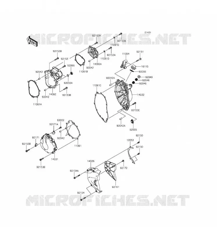COUVERCLES MOTEUR Kawasaki MOTOS 636 2016 NINJA ZX-6R  ZX636EGFA