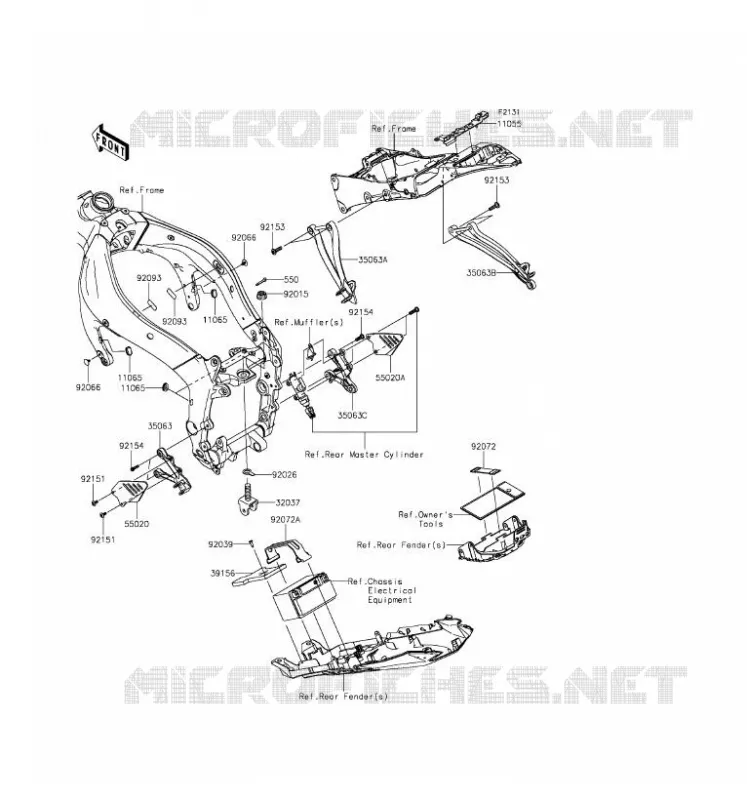 PIECE DE CADRE (COUVERTURE) Kawasaki MOTOS 636 2016 NINJA ZX-6R ABS  ZX636FGF