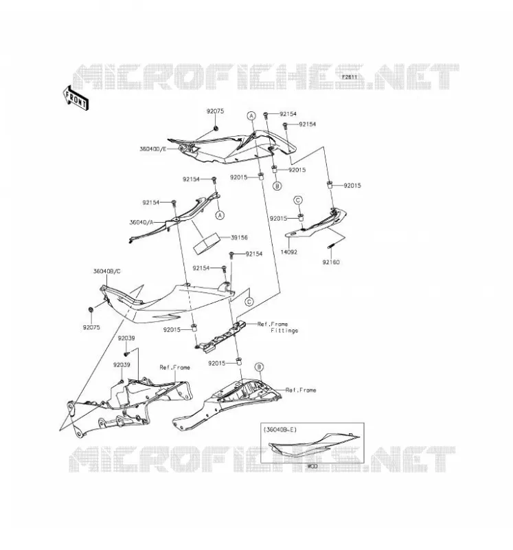 CACHE LAT&Eacute;RAL Kawasaki MOTOS 636 2016 NINJA ZX-6R ABS  ZX636FGF