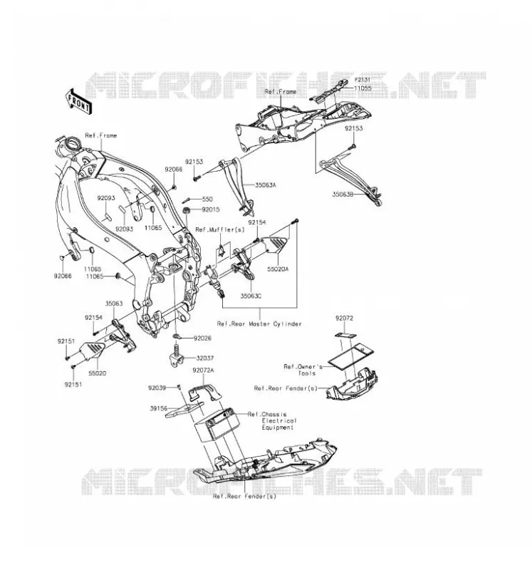PIECE DE CADRE (COUVERTURE) Kawasaki MOTOS 636 2016 NINJA ZX-6R ABS  ZX636FGF
