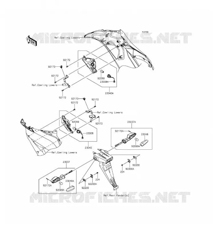 CLIGNOTANTS Kawasaki MOTOS 636 2016 NINJA ZX-6R ABS  ZX636FGF