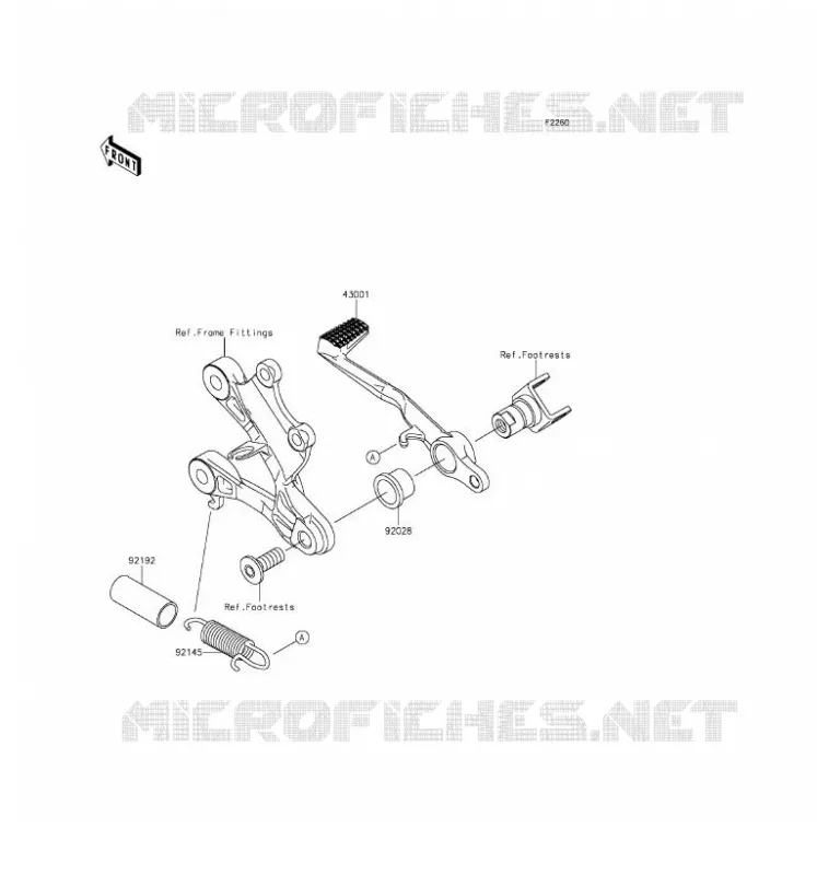 PEDALE DE FREIN/TORQUE LINK Kawasaki MOTOS 636 2016 NINJA ZX-6R ABS  ZX636FGF