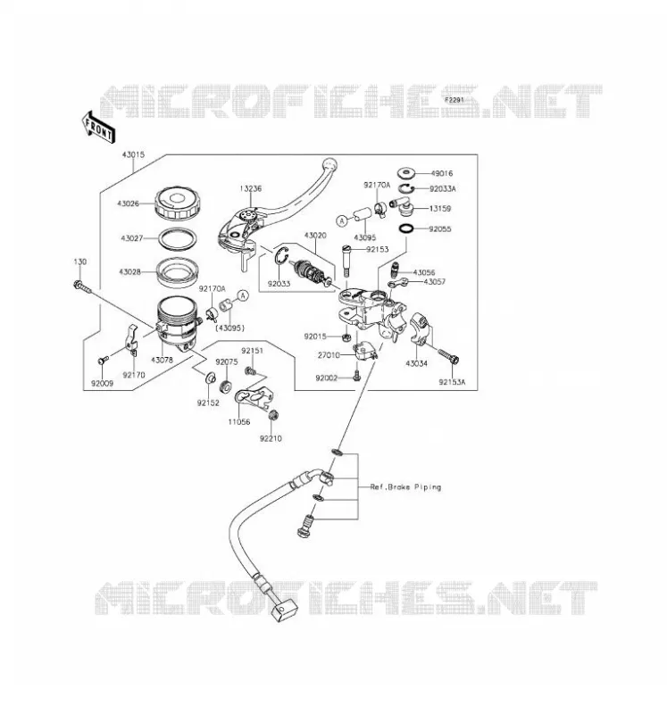 MAITRE CYLINDRE AV Kawasaki MOTOS 636 2016 NINJA ZX-6R ABS  ZX636FGFA