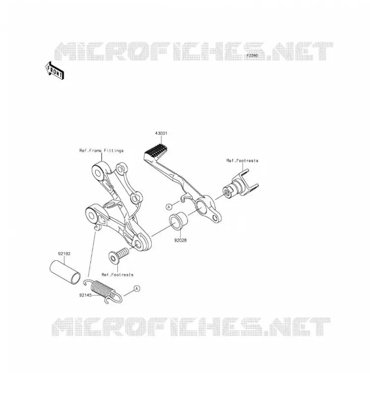 PEDALE DE FREIN/TORQUE LINK Kawasaki MOTOS 636 2016 NINJA ZX-6R ABS  ZX636FGFA