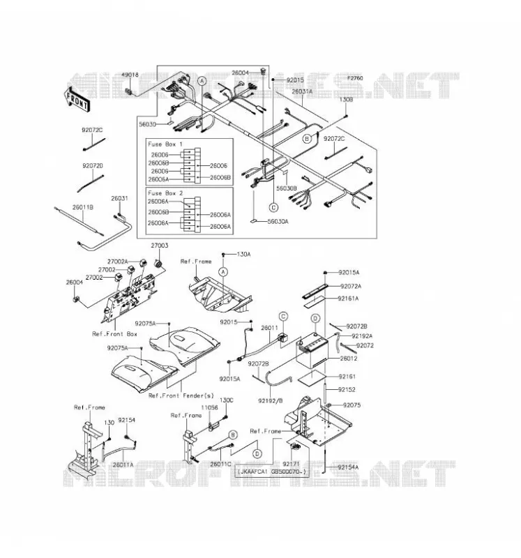 CHASSIS EQUIPMENT ELECTRIQUE Kawasaki SSV 1000 2016 MULE PRO-DXT  KAF1000AGF