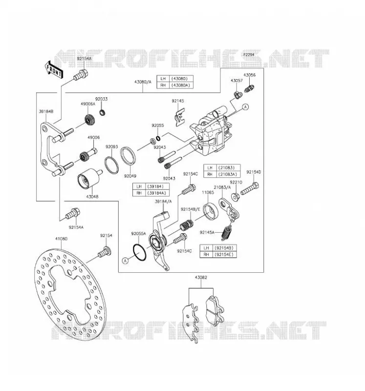 FREIN ARRIERE Kawasaki SSV 1000 2016 MULE PRO-DXT  KAF1000AGF