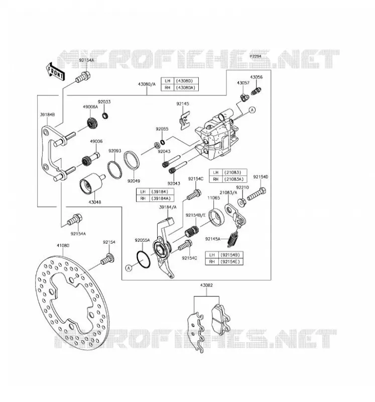 FREIN ARRIERE Kawasaki SSV 1000 2017 MULE PRO-DXT  KAF1000AHF