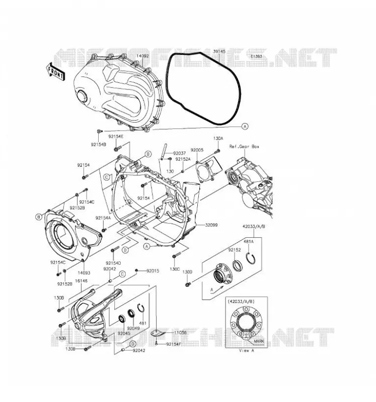 COUVERCLE CONVERTISSEUR Kawasaki SSV 1000 2016 MULE PRO-DXT  KAF1000BGF