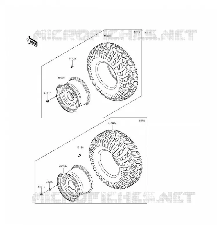 ROUE/PNEUS Kawasaki SSV 1000 2016 MULE PRO-DXT  KAF1000CGF
