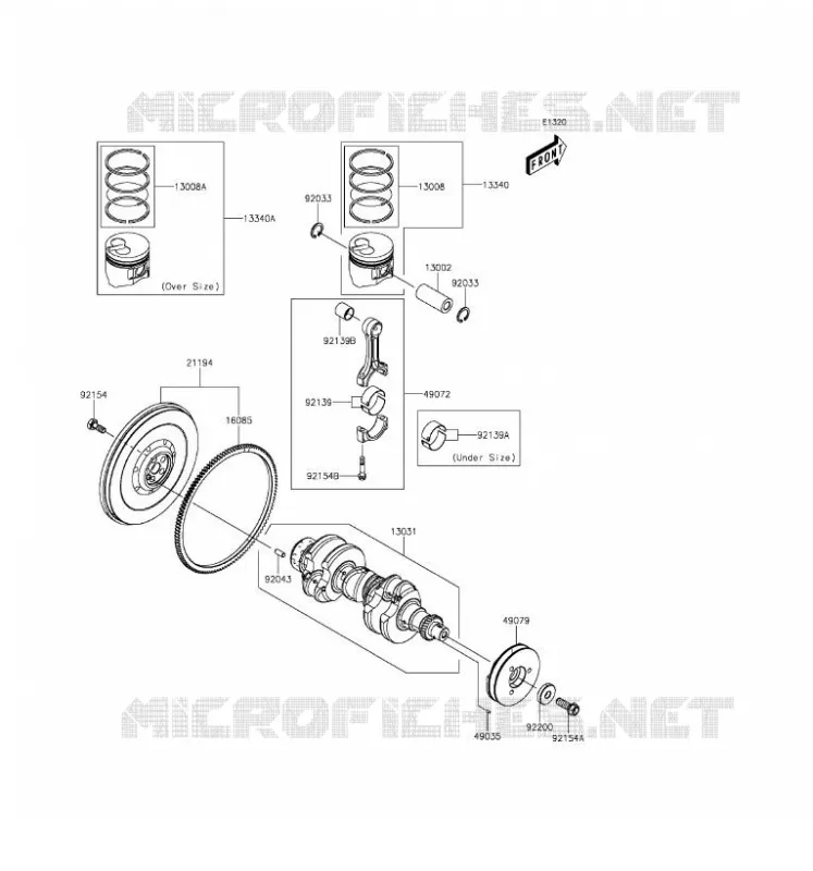 VILEBREQUIN/PISTON Kawasaki SSV 1000 2016 MULE PRO-DX  KAF1000DGF