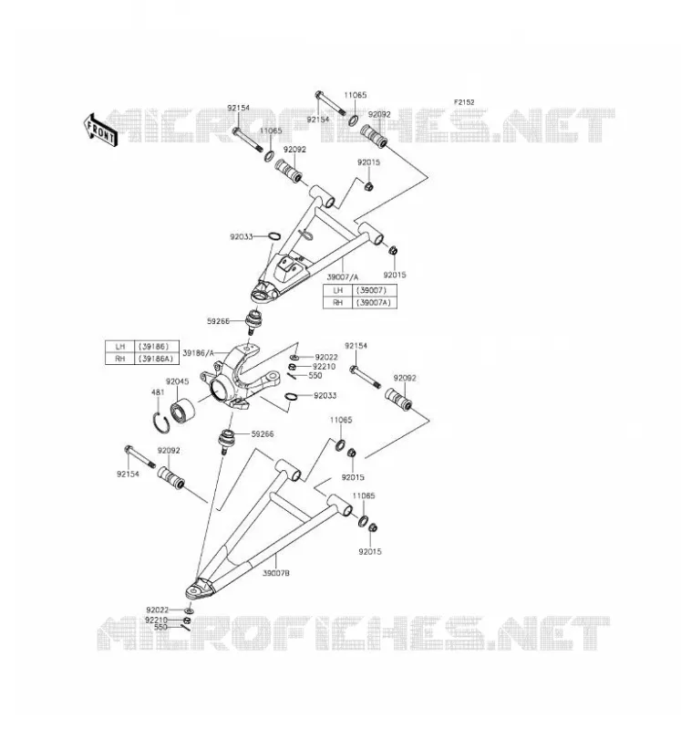 AMORTISSEUR AVANT Kawasaki SSV 1000 2016 MULE PRO-DX  KAF1000EGF