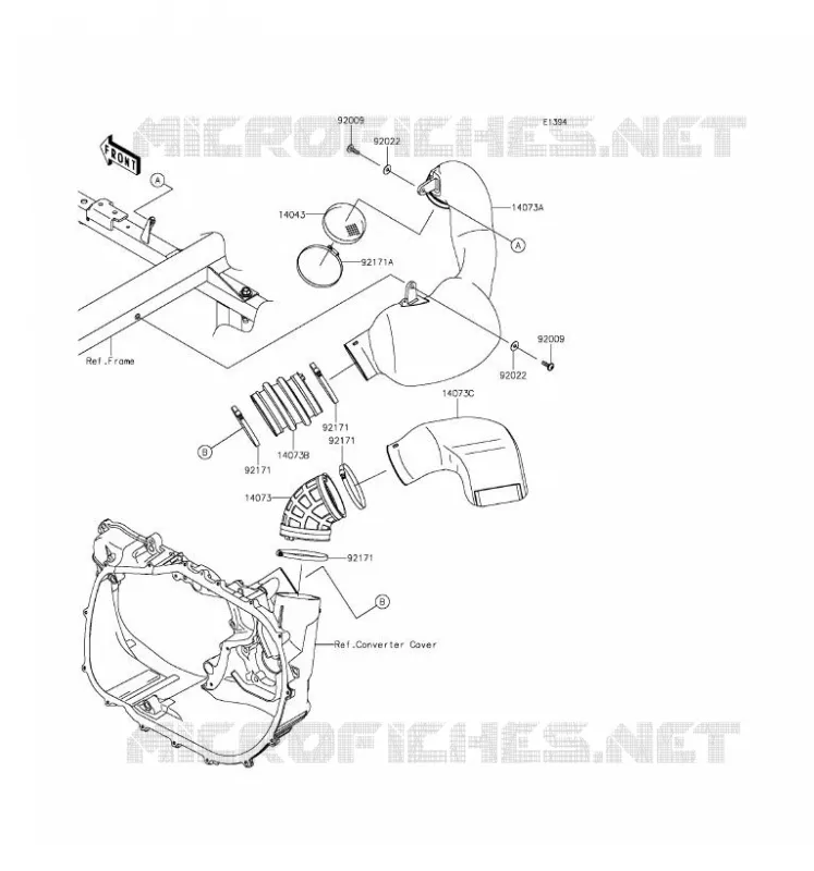 FILTRE A AIR - CONVERTISSEUR Kawasaki SSV 1000 2016 MULE PRO-DX  KAF1000FGF