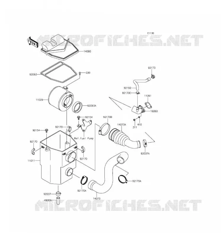 FILTRE A AIR Kawasaki SSV 400 2016 MULE 610 4X4  KAF400AGF