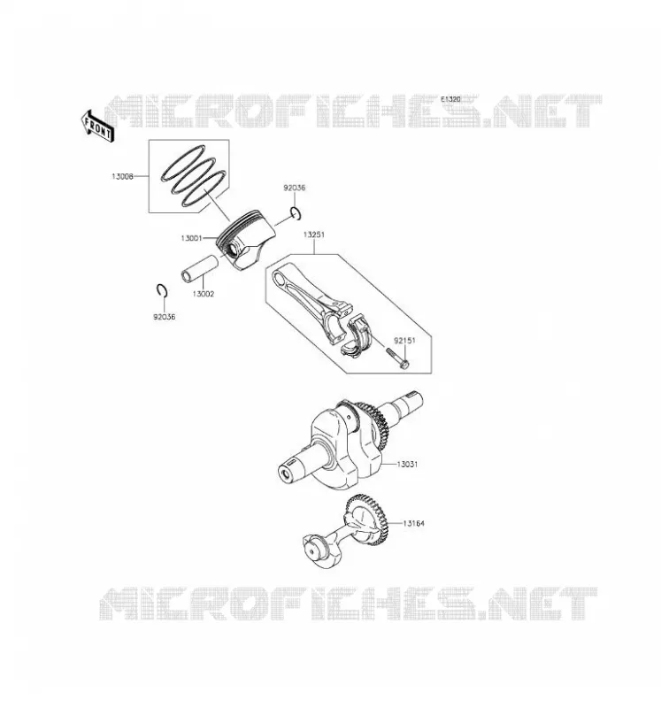 VILEBREQUIN/PISTON Kawasaki SSV 400 2016 MULE 610 4X4  KAF400AGF