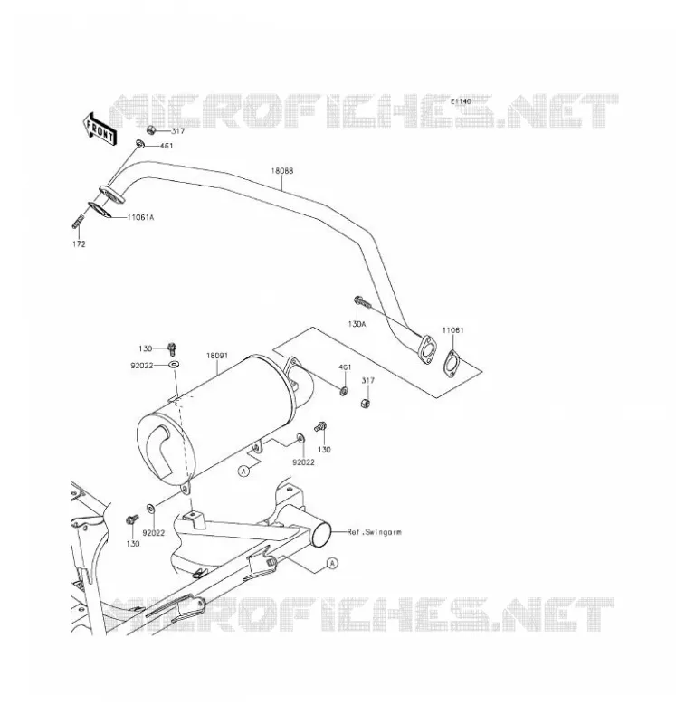 &Eacute;CHAPPEMENT Kawasaki SSV 400 2016 MULE 600  KAF400BGF