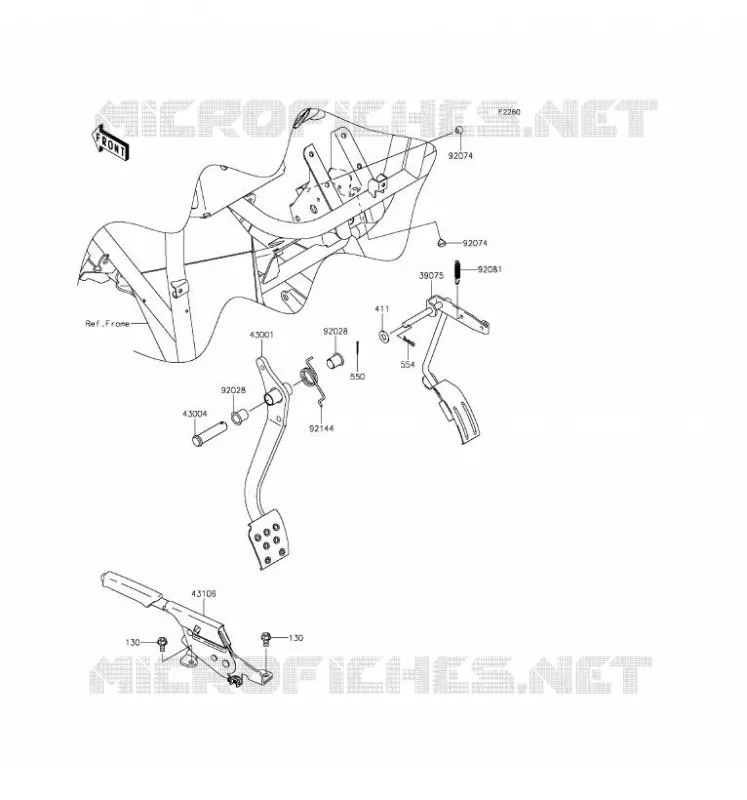 PEDALE DE FREIN/LEVIER ACCELERATEUR Kawasaki SSV 400 2016 MULE 600  KAF400BGF